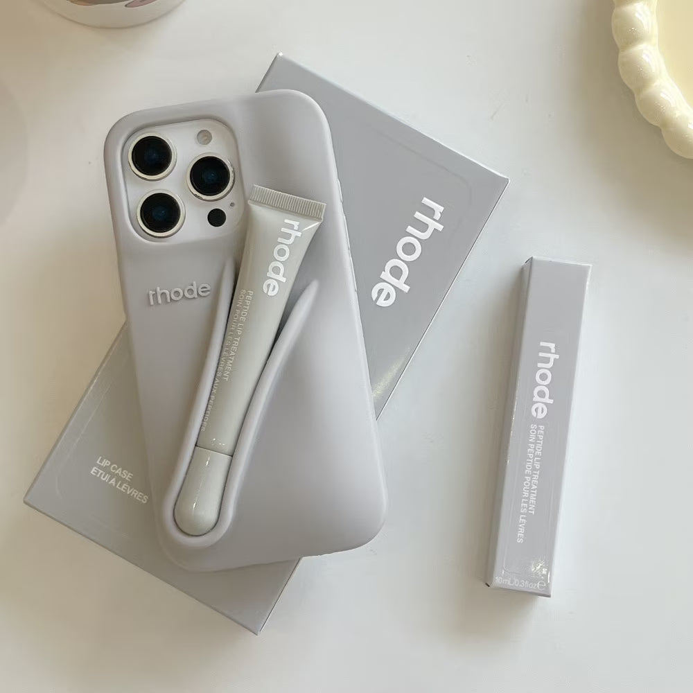 Rhode With Lip Gloss Kit Silicon Phone Case for iPhone - Grey
