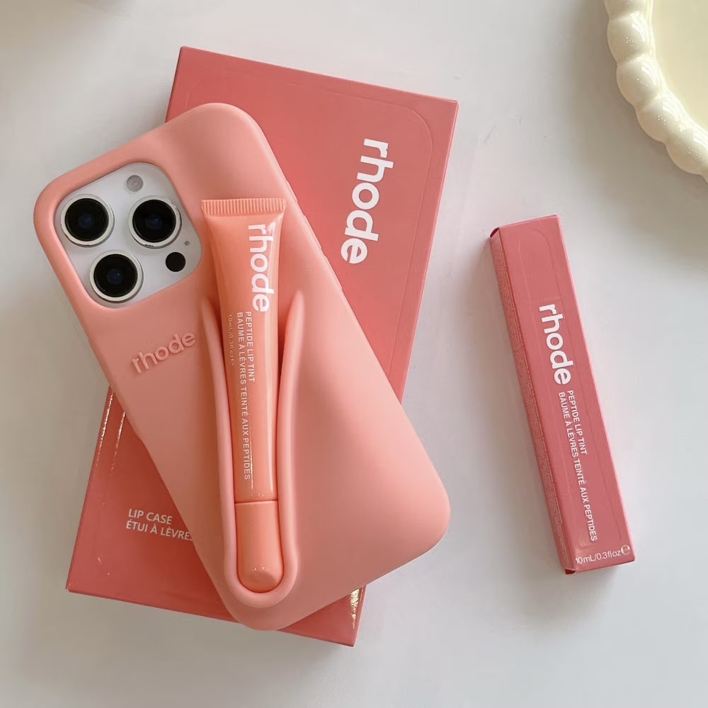 Rhode With Lip Gloss Kit Silicon Phone Case for iPhone - Orange
