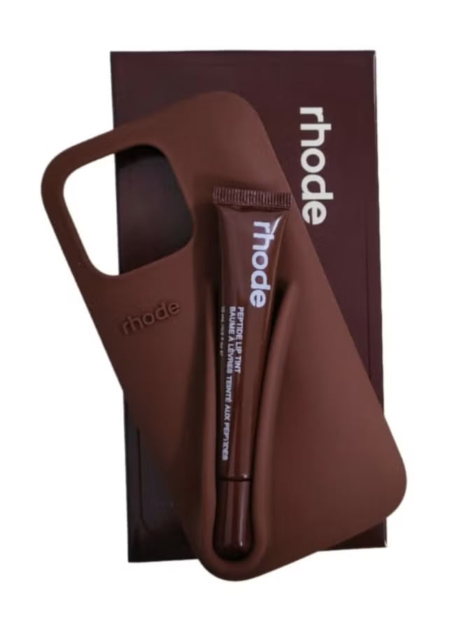Rhode With Lip Gloss Kit Silicon Phone Case for iPhone - Espresso