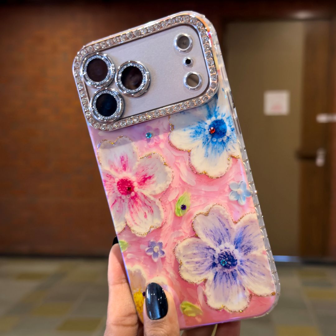 Crystal Floral Glow Case For iPhone