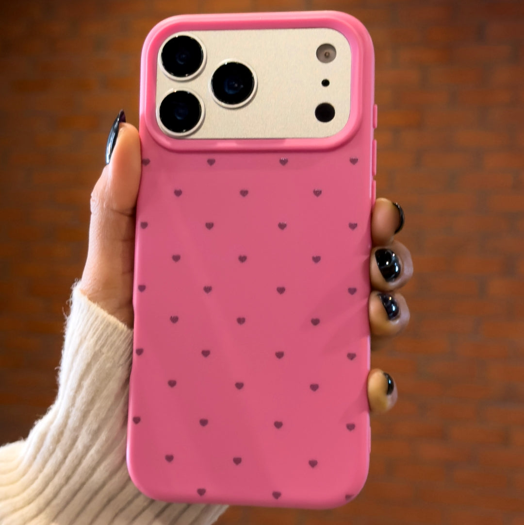 Cute heart print silicone case cover for iphone