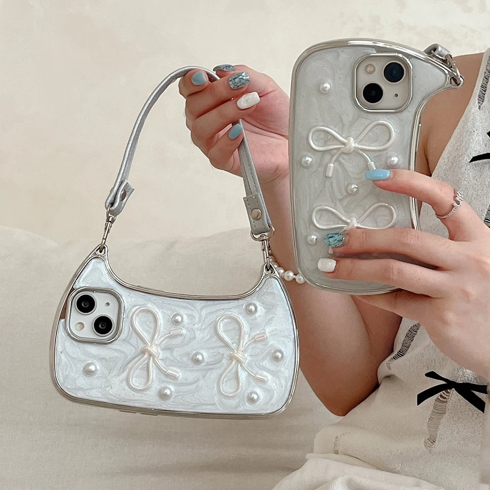 Pearl Bow Mini Bag Phone Case