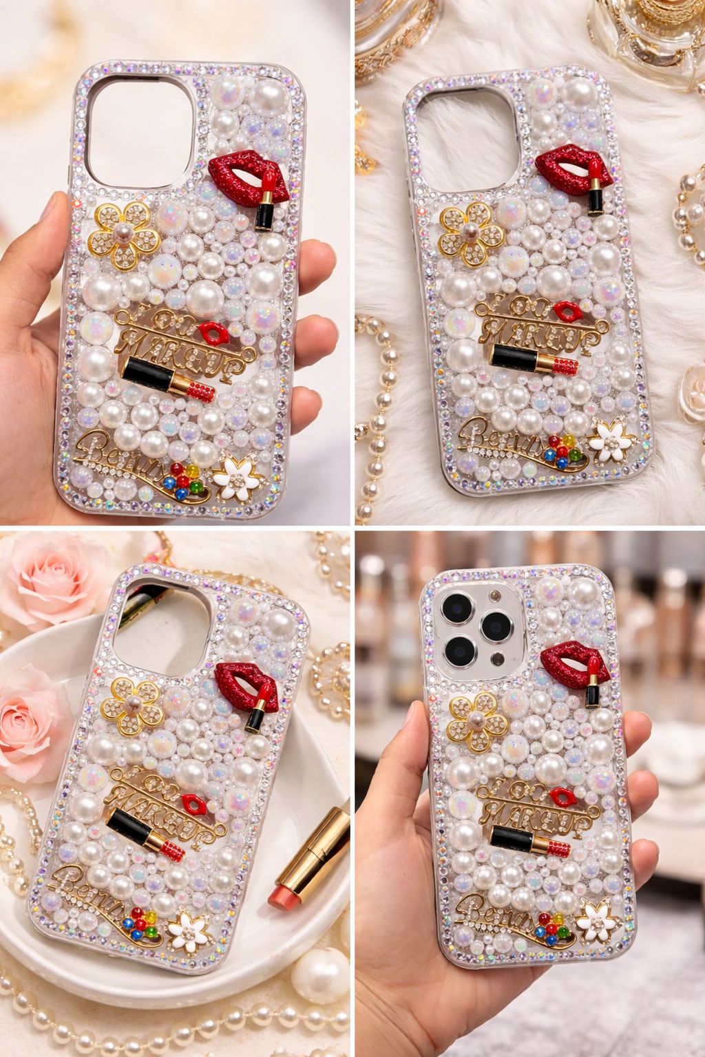 Diamond pearl designer case for iphone