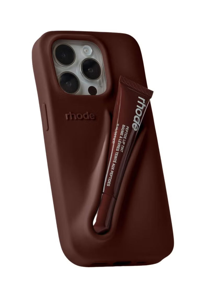 Rhode With Lip Gloss Kit Silicon Phone Case for iPhone - Espresso