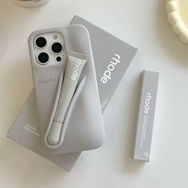 Rhode With Lip Gloss Kit Silicon Phone Case for iPhone - Grey