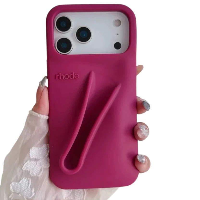 Rhode With Lip Gloss Kit Silicon Phone Case for iPhone - Raspberry