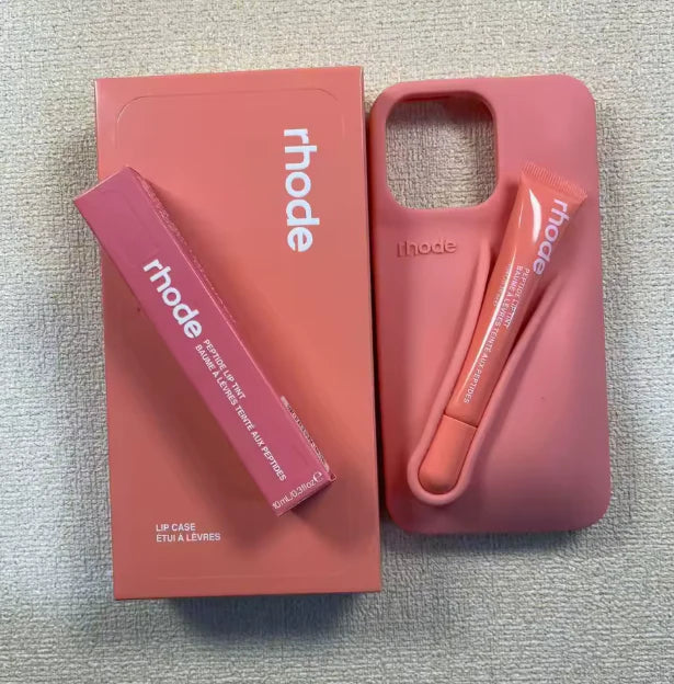 Rhode With Lip Gloss Kit Silicon Phone Case for iPhone - Orange