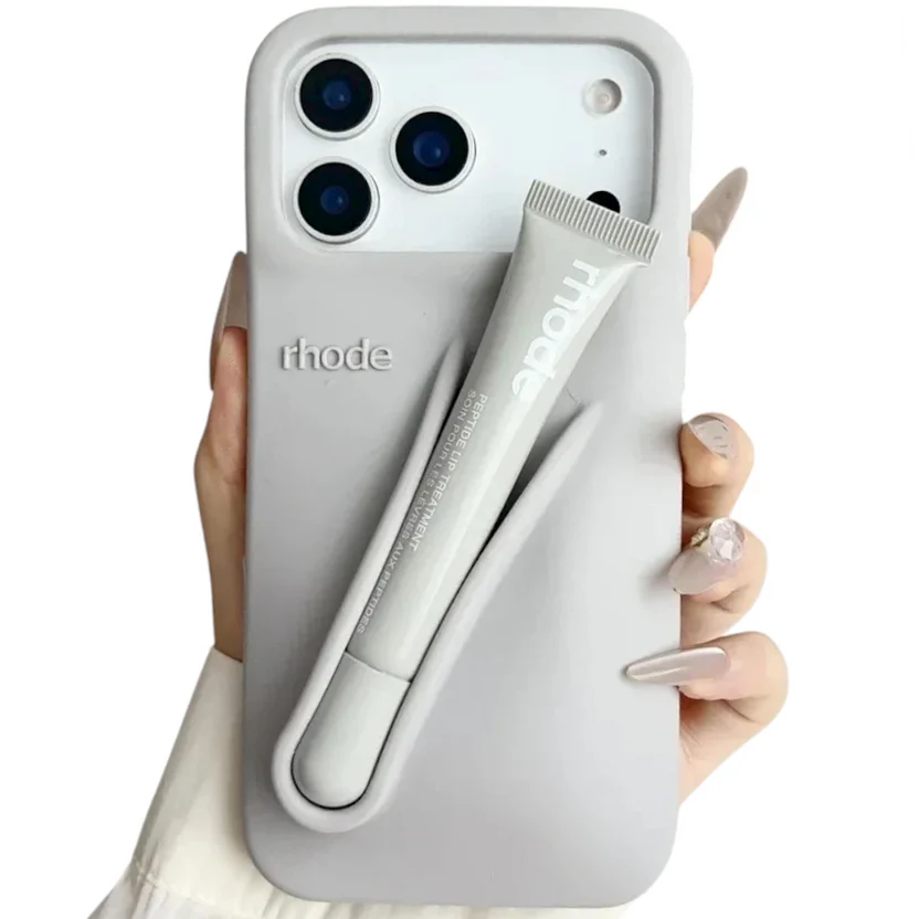 Rhode With Lip Gloss Kit Silicon Phone Case for iPhone - Grey