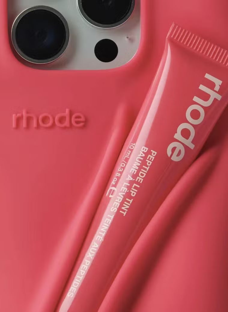 Rhode With Lip Gloss Kit Silicon Phone Case for iPhone - Berry Red