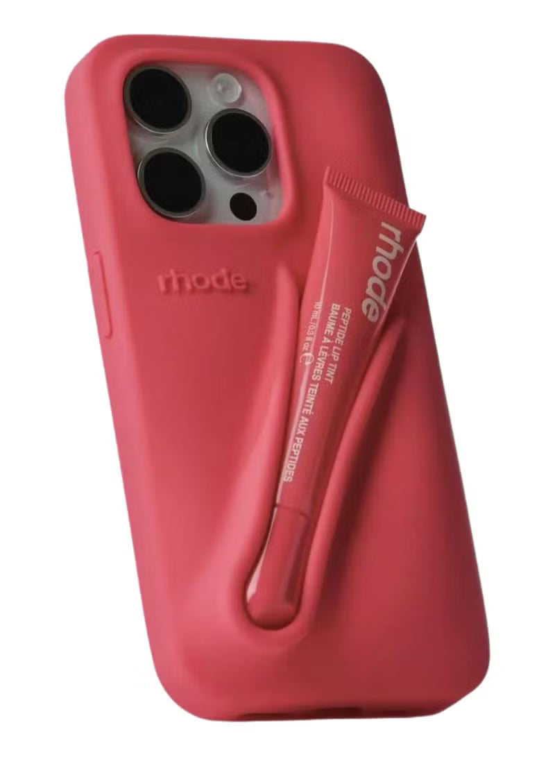 Rhode With Lip Gloss Kit Silicon Phone Case for iPhone - Berry Red