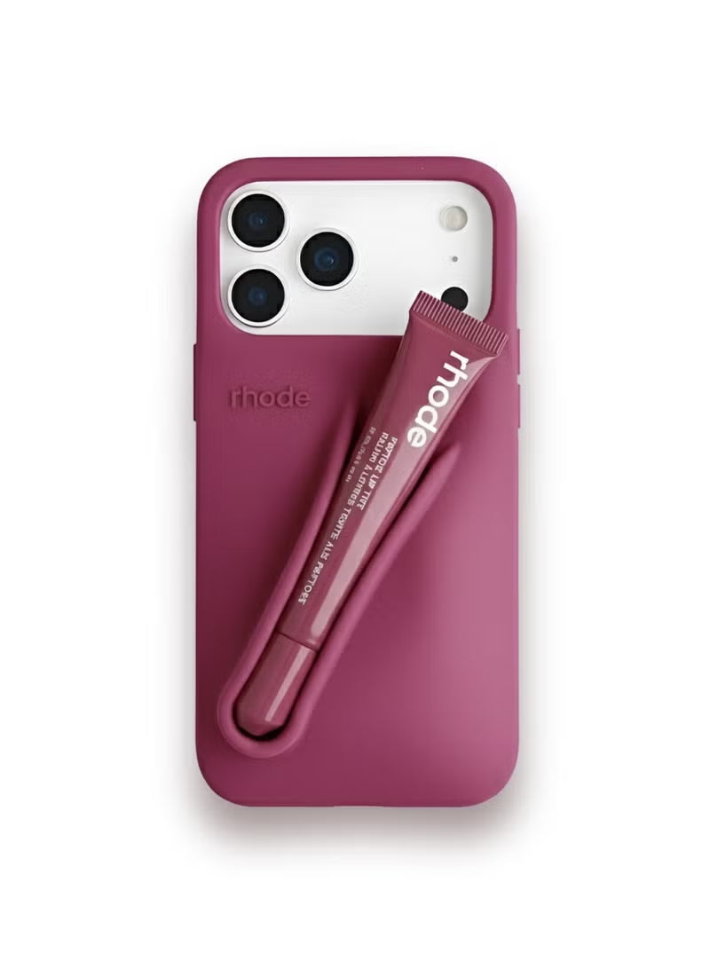 Rhode With Lip Gloss Kit Silicon Phone Case for iPhone - Raspberry
