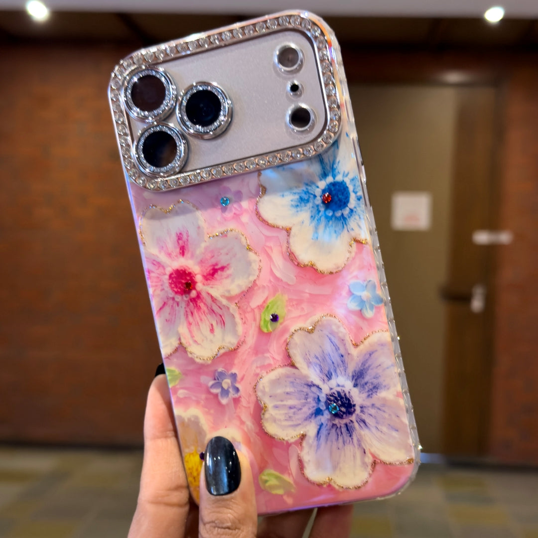 Crystal Floral Glow Case For iPhone