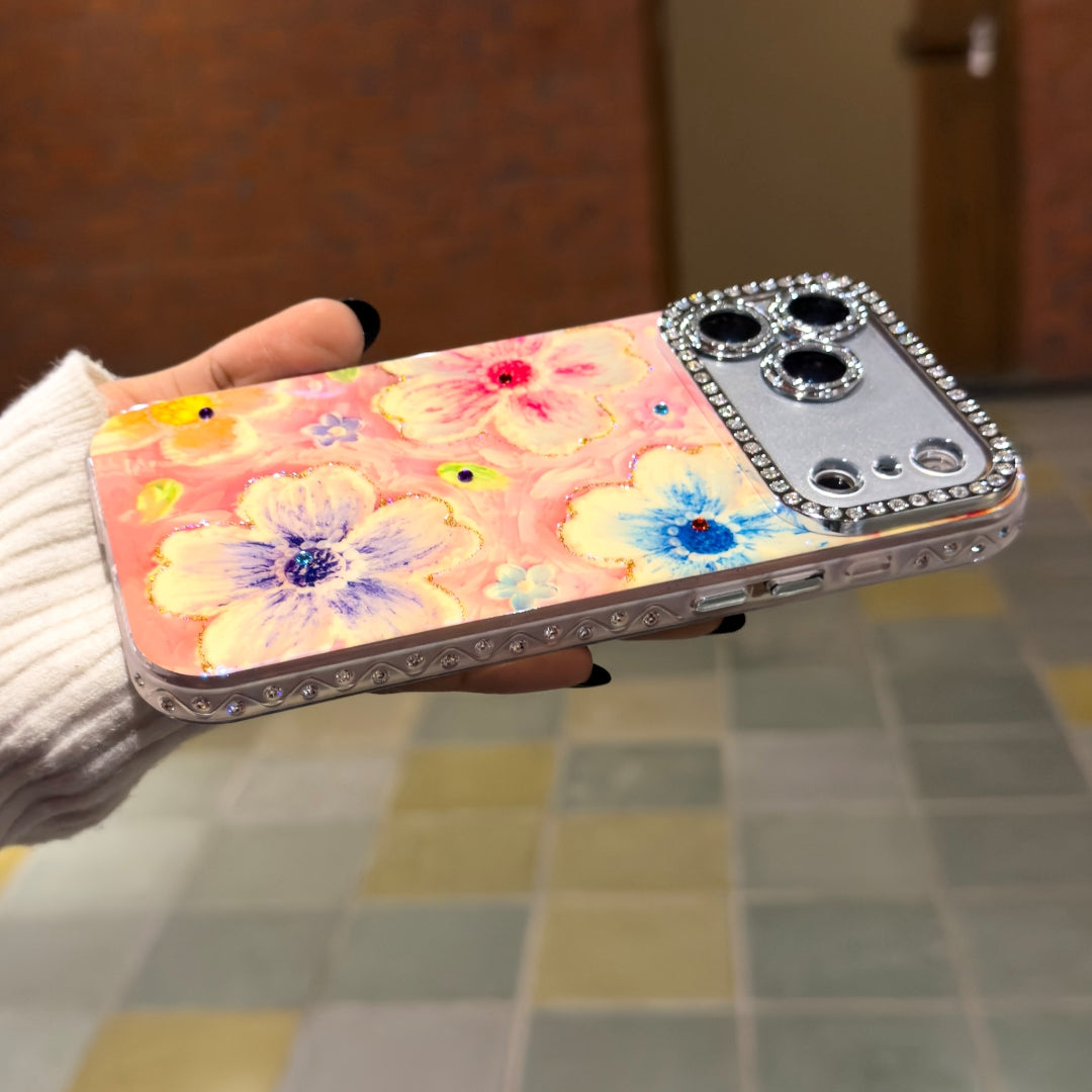 Crystal Floral Glow Case For iPhone