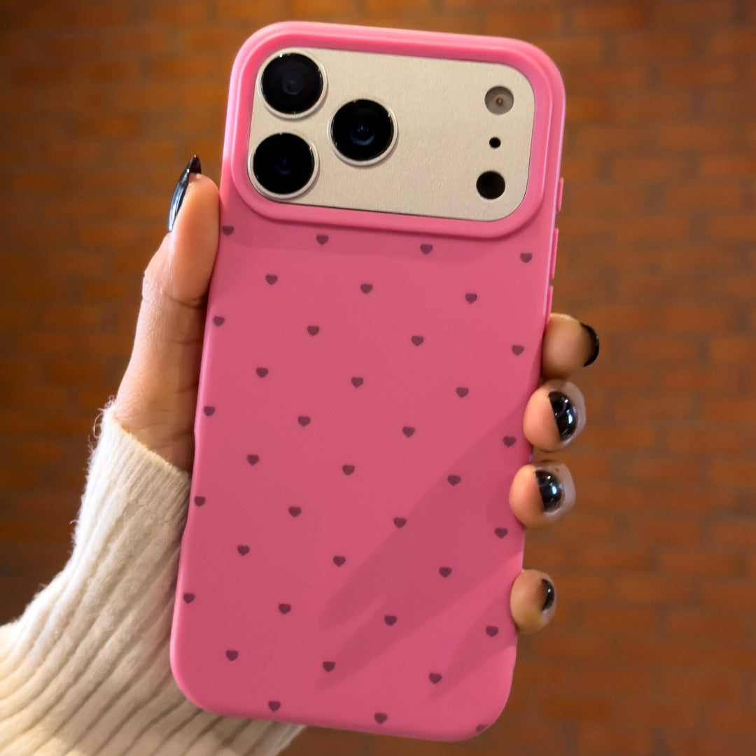 Cute heart print silicone case cover for iphone