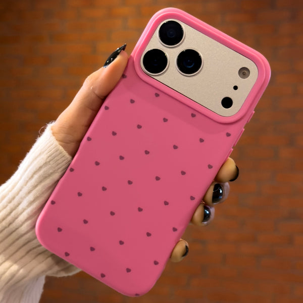 Cute heart print silicone case cover for iphone
