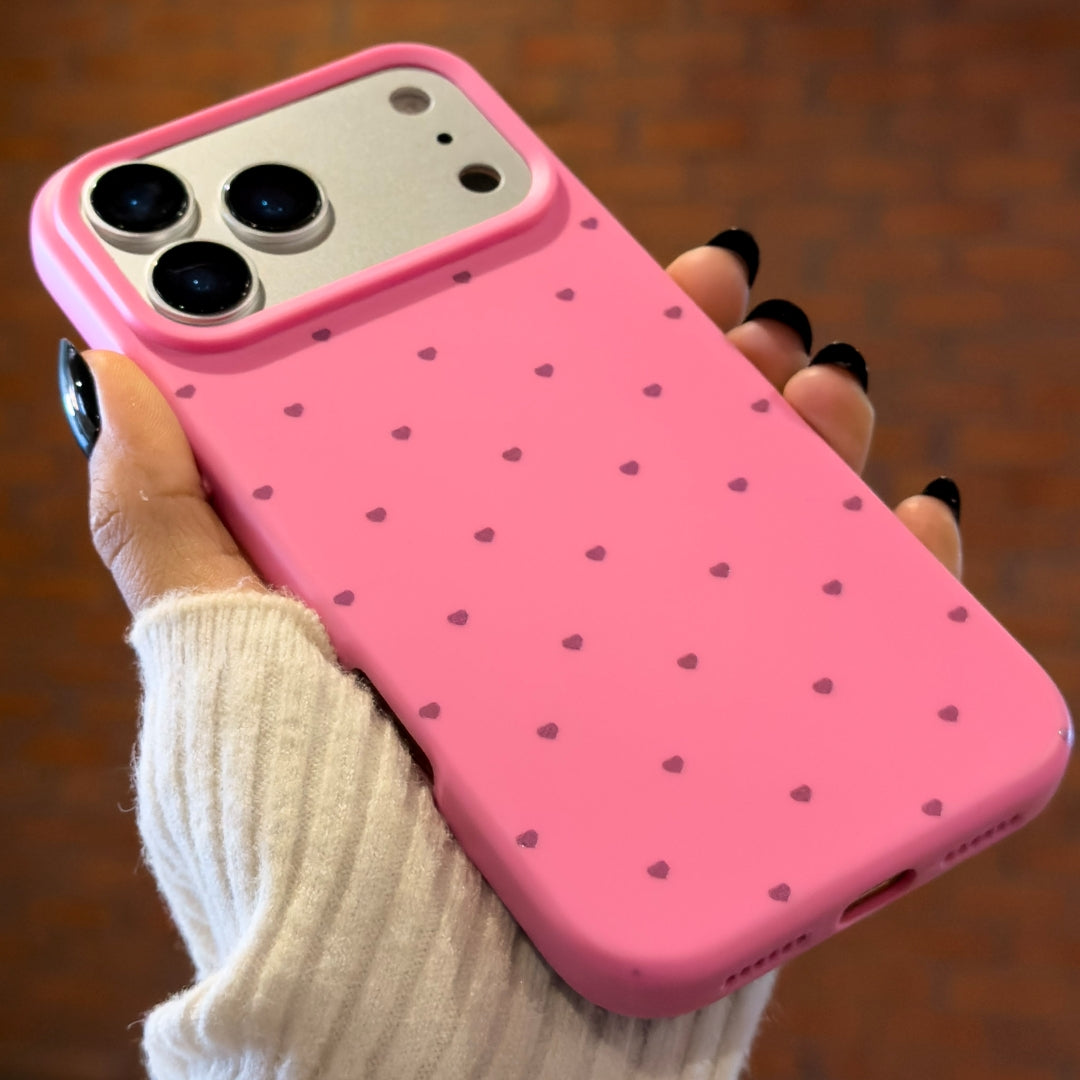 Cute heart print silicone case cover for iphone
