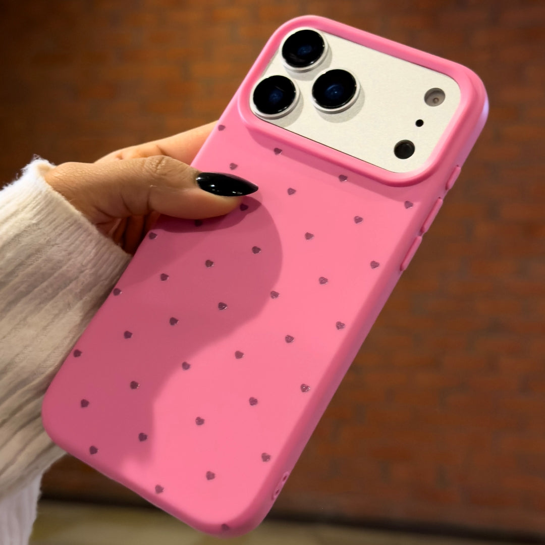 Cute heart print silicone case cover for iphone