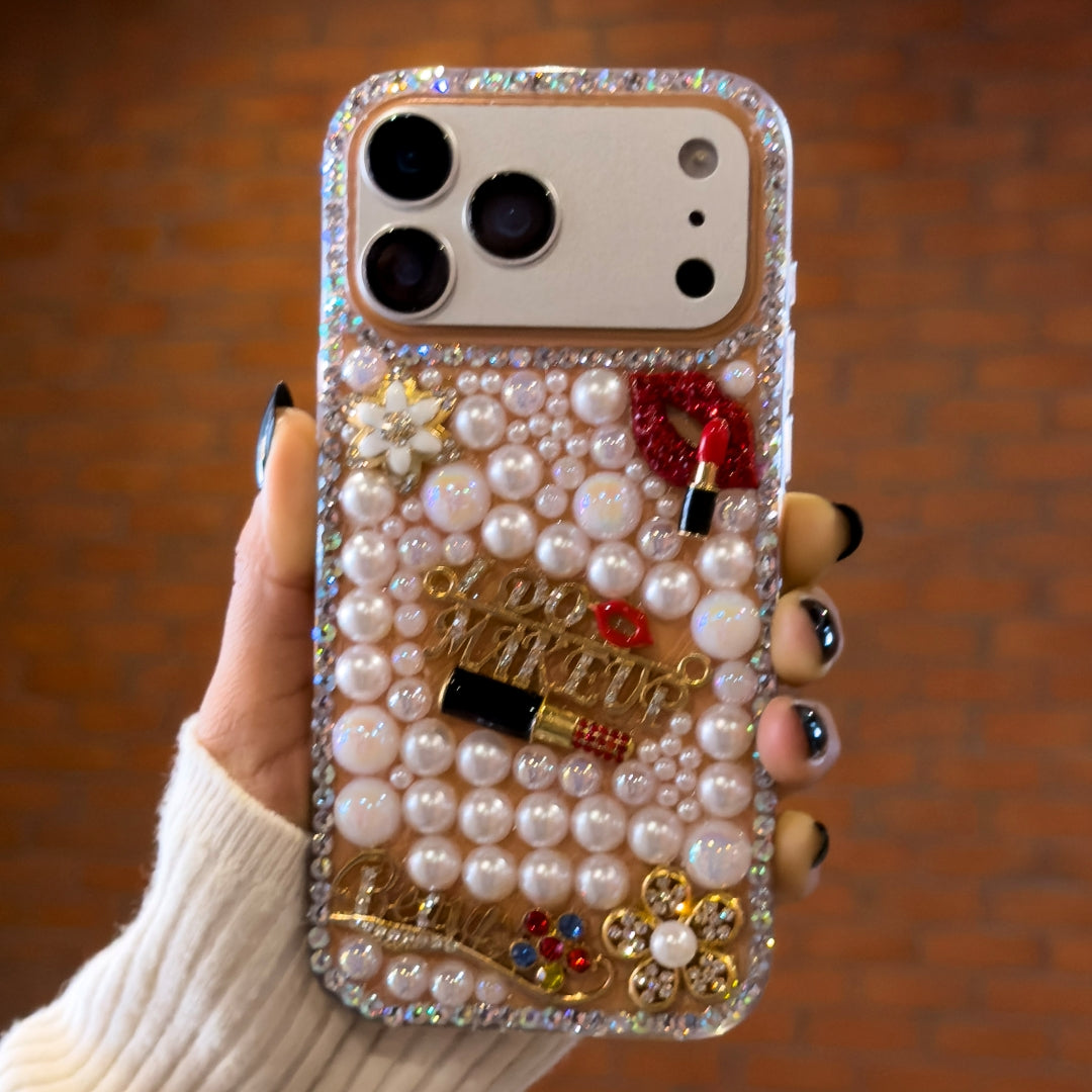 Diamond pearl designer case for iphone