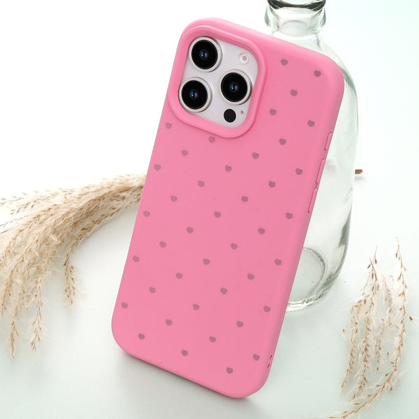 Cute heart print silicone case cover for iphone