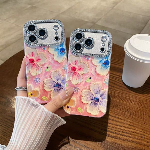 Crystal Floral Glow Case For iPhone