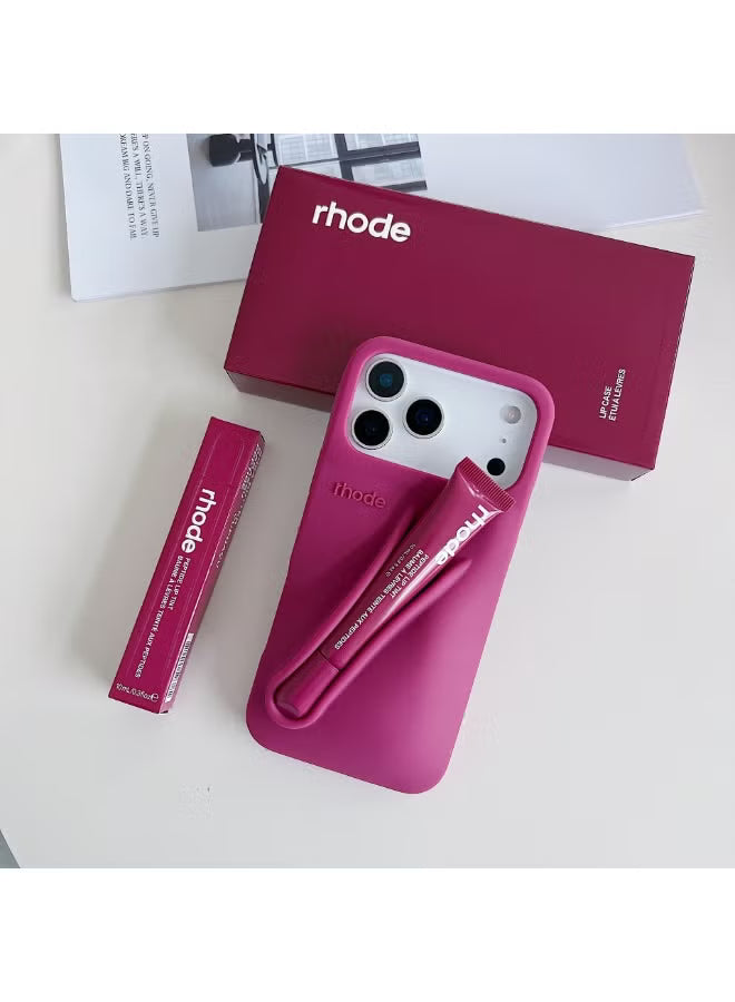 Rhode With Lip Gloss Kit Silicon Phone Case for iPhone - Raspberry