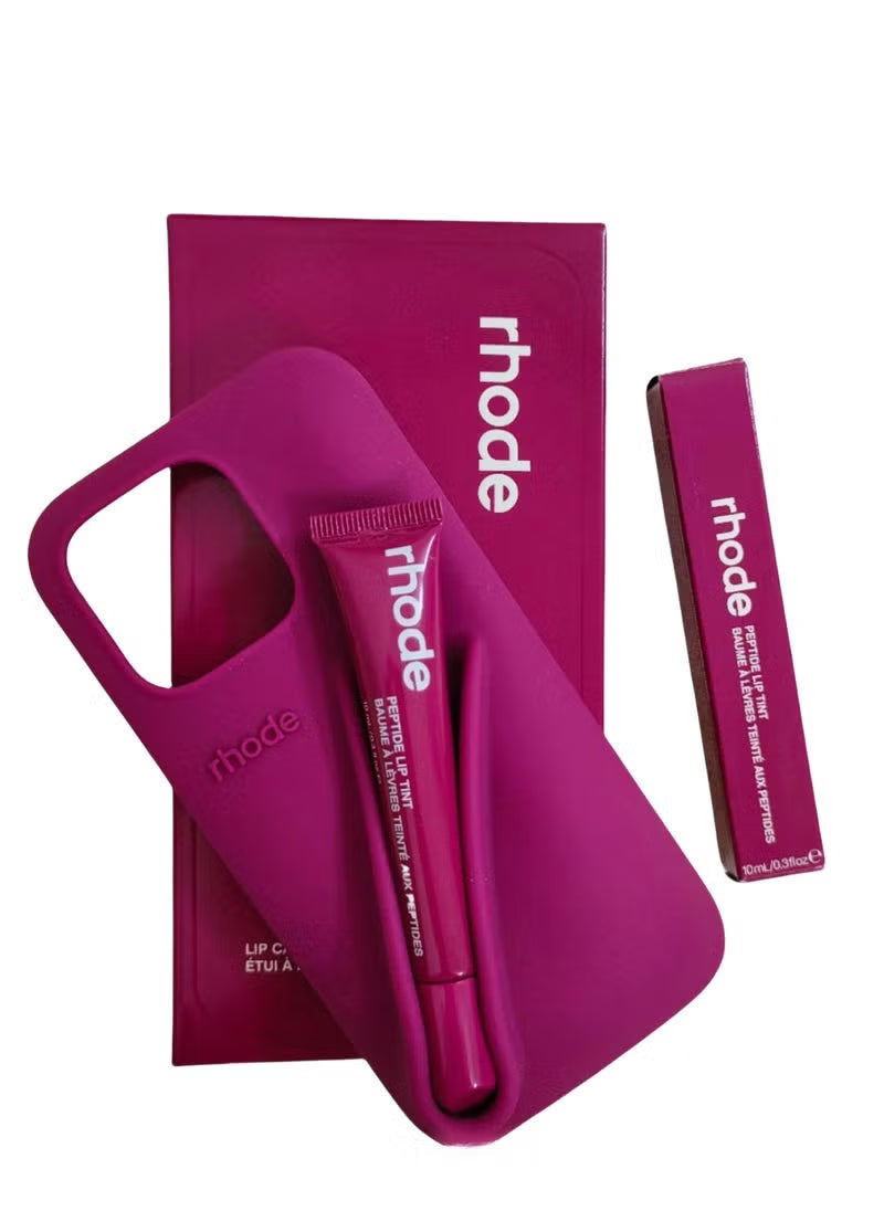 Rhode With Lip Gloss Kit Silicon Phone Case for iPhone - Raspberry